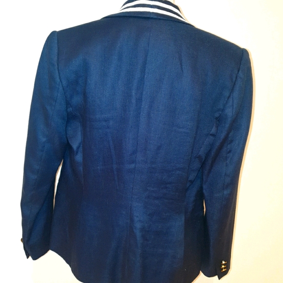 Ralph Lauren Vintage Navy Linen Jacket. 10P. - Picture 2 of 7
